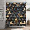 Gold Geometric Shower Curtain Modern Bath Decor with Black Metal Frame for Bathroom Window Size 72 X 72 Inches (183cm) AliExpres