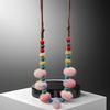 Exaggerate Colored Beads Necklace Simple Bohemia Ceramic Necklace Ethnic Style Necklace  Holiday