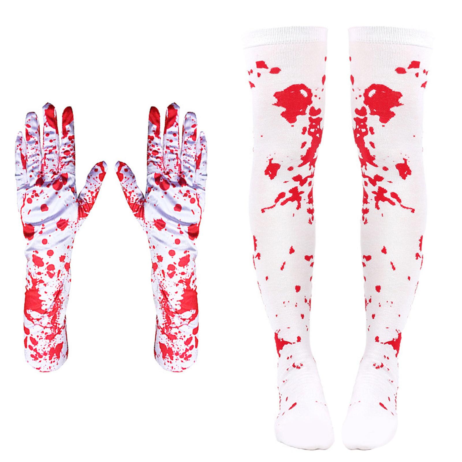 Splattered Blood Glasses Halloween Pointed Hat Bloody Gloves Stockings Decorative Glasses Halloween Costume Accessories T3