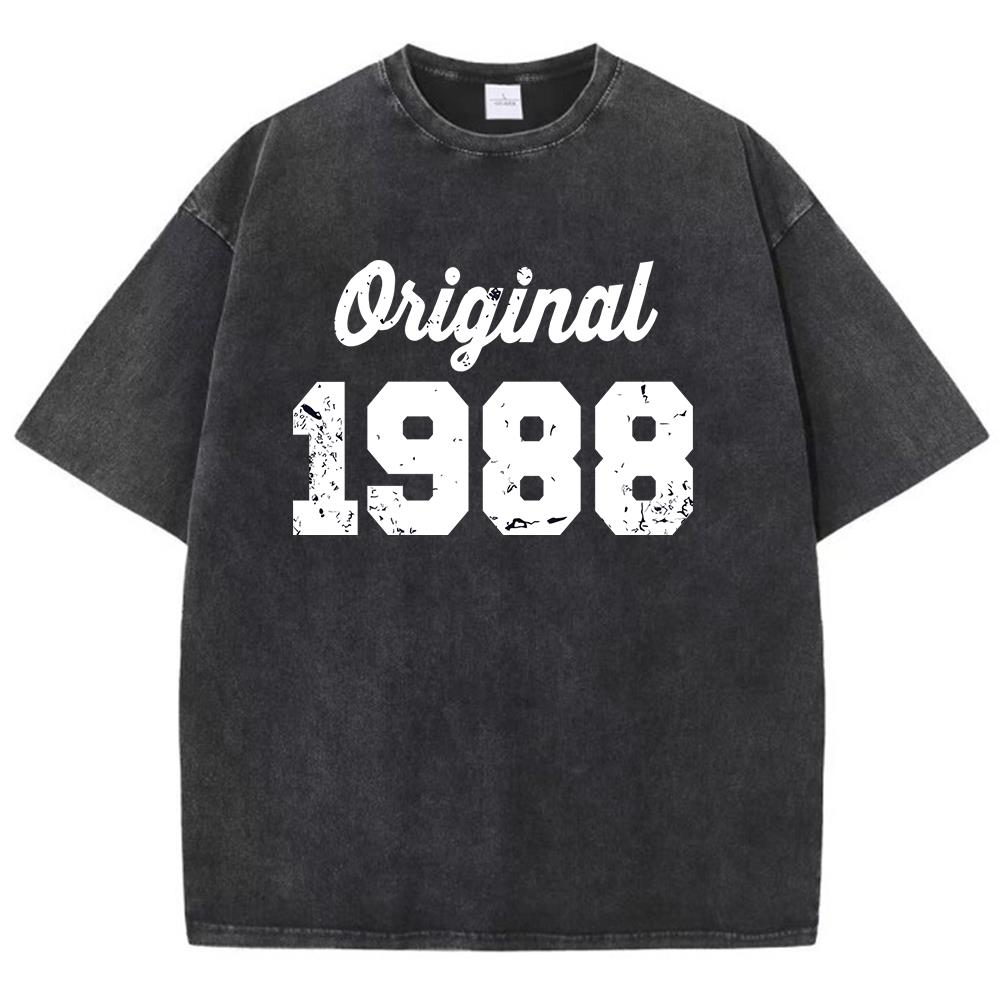 

Оригинальная мужская футболка с принтом белыми буквами 1988 года, прилегающая, модная, для отдыха, повседневная, одежда для дома, с коротким рукавом 3XL
