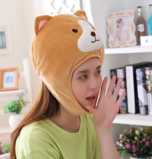 DOKiDOKi Shiba Inu Hat Cosplay Dog Japanese Dog Transformation Mask Head Headgear Plush Kigurumi Headwear Fluffy Cute Halloween Puppy Dog [Cute]