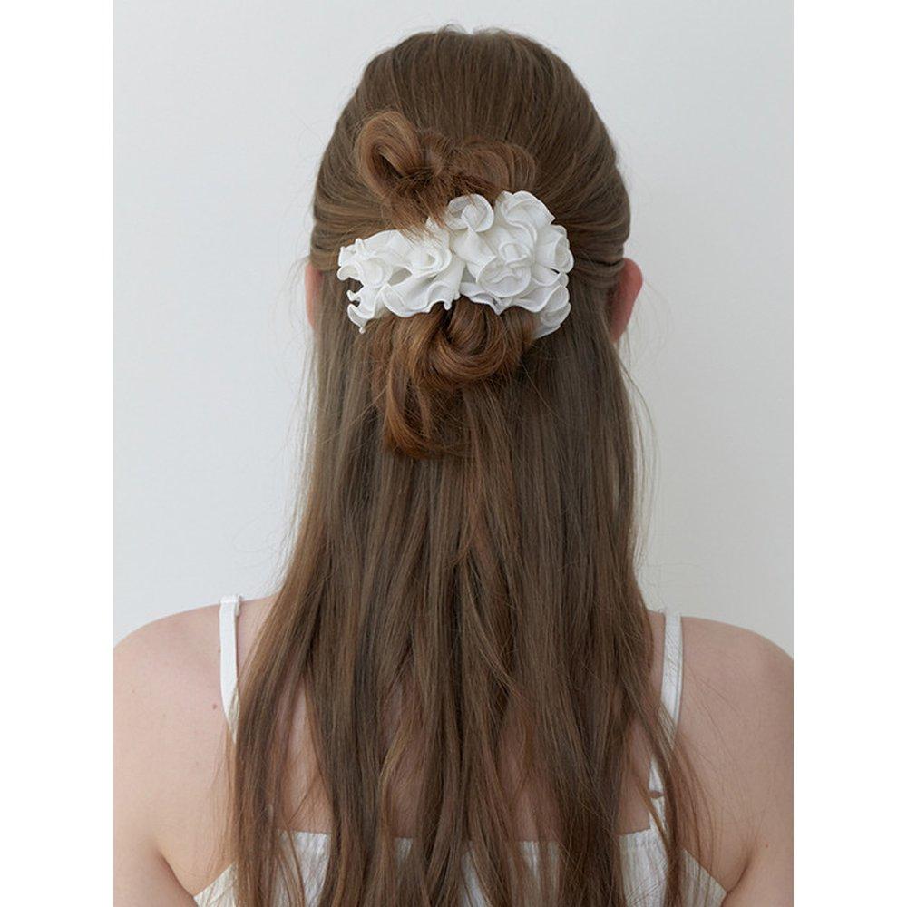 

Воздушная резинка-скранч с цветами - Кремовый