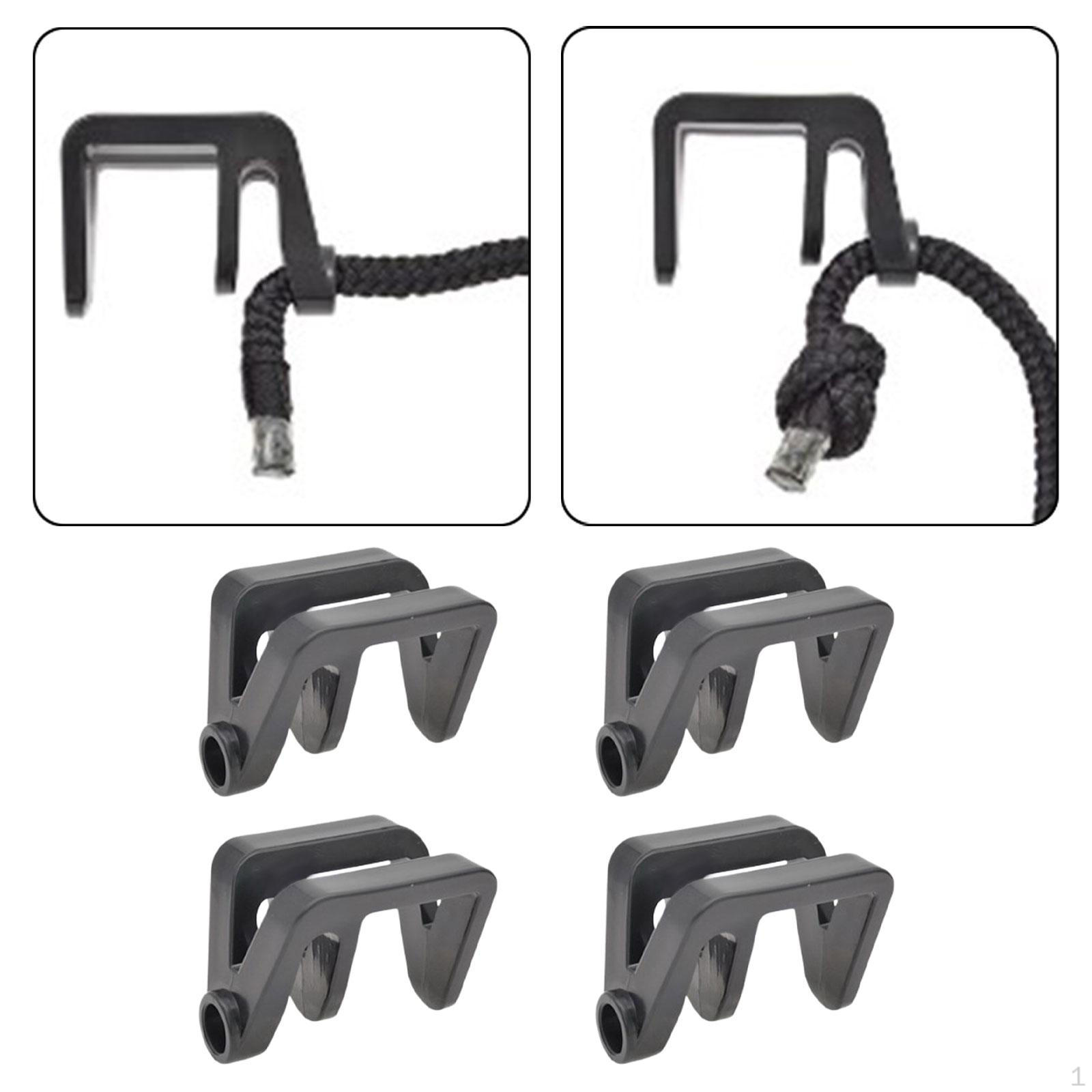 

4Pcs Boat Clips Hangers Simple Easy Installation and Disassembly Rail Cleats for Small чорний