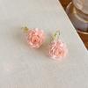 Sweet Artificial Rose Earrings Resin Retro Preserved Flower Earrings Unique Delicate Craftsmanship Romantic Ear Hooks