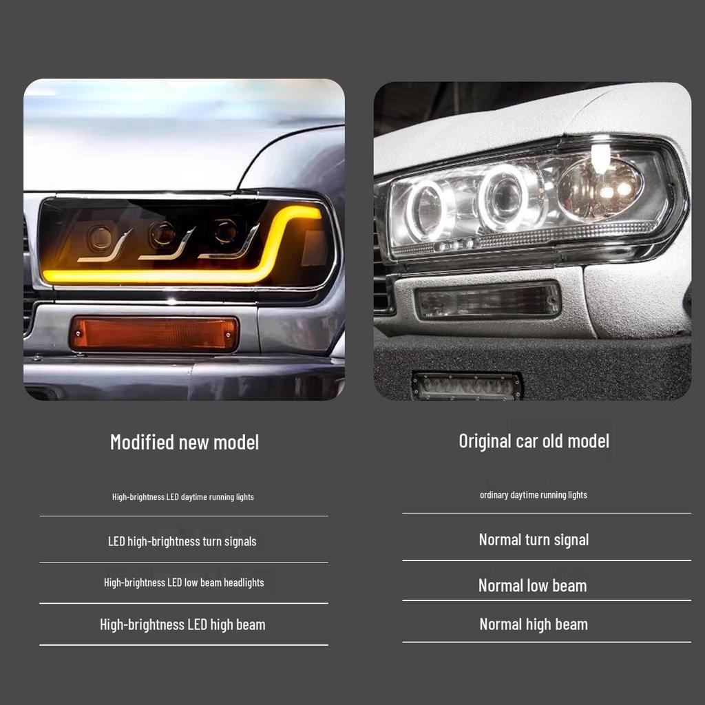 LED Headlight Assembly with Flowing Turn Signals for 90-02 Toyota Land Cruiser LC80