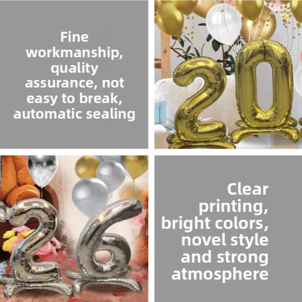 Standing 2026 Number Foil Balloons New Year 32in Stand 2026 Balloon Party Supplies Navidad 2026 Christmas Decorations Birthday