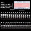 240-Piece Reusable Dual Form Sandwich Nail Molds for Quick Short Oval Nail Extensions