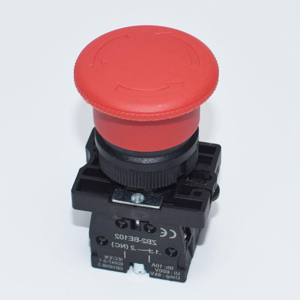 22mm Red Industrial Push Button Switch XB2 ES542 Exigent Stop with Self Locking 1NC 600V 10A for Machine Controls