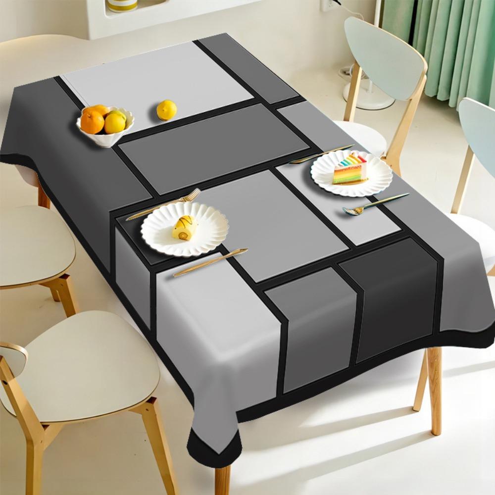 Non-slip Geometric Splicing Tablecloth Modern Simple Style Dining Table Protector Party