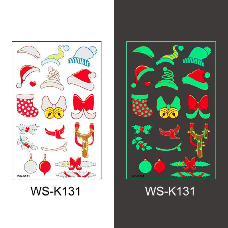 In-Stock Luminous Christmas Temporary Tattoo Stickers for Holiday Party & Window Decoration Gifts