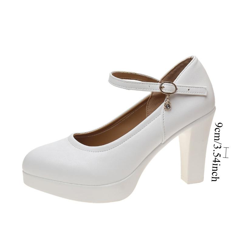 

8-9cm Red High Heels Sexy women s banquet dress shoes Bare buckle wedding shoes 35