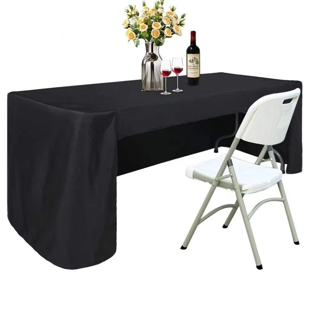 Solid Color Stretch Tablecloth 6FT Rectangular Table Skirts Exhibition Table Decor  Wedding Party