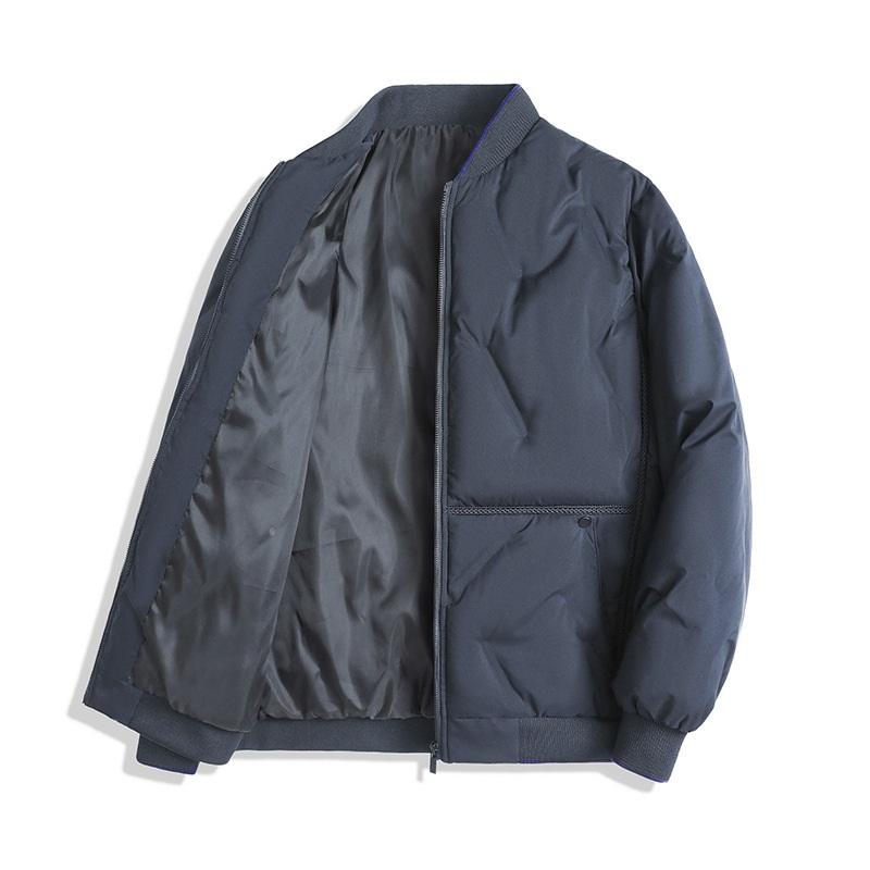  Zipper Up Bomber Jacket Men Quilted Padded Casual Winter Outerwear