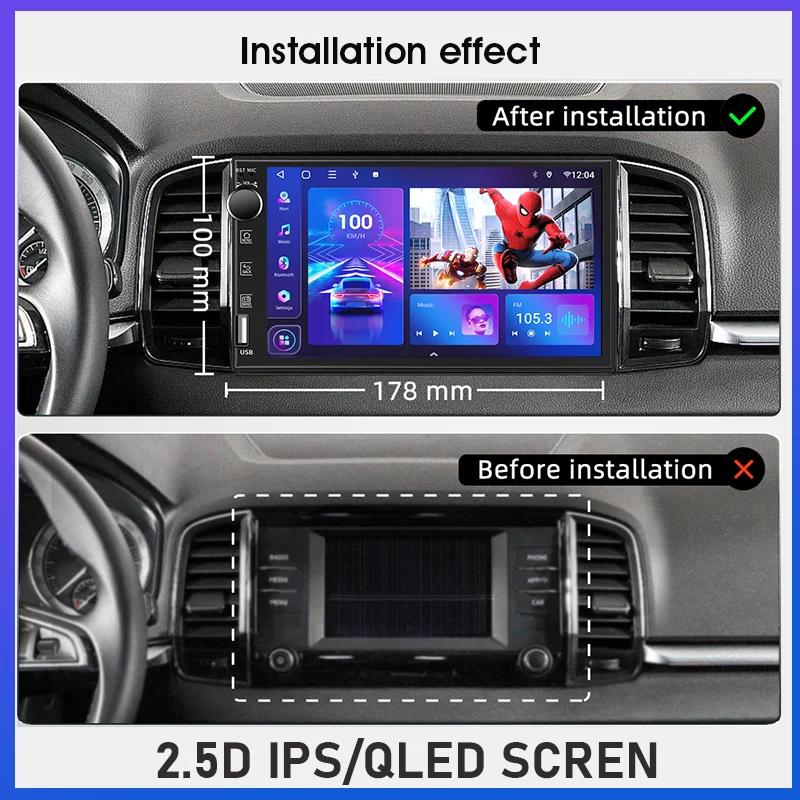 Universal 7 Inch 2 Din Android 12 Car Radio Multimedia Video Player For Nissan Kia Honda Toyota VW Ford Carplay Auto RDS DSP 4G