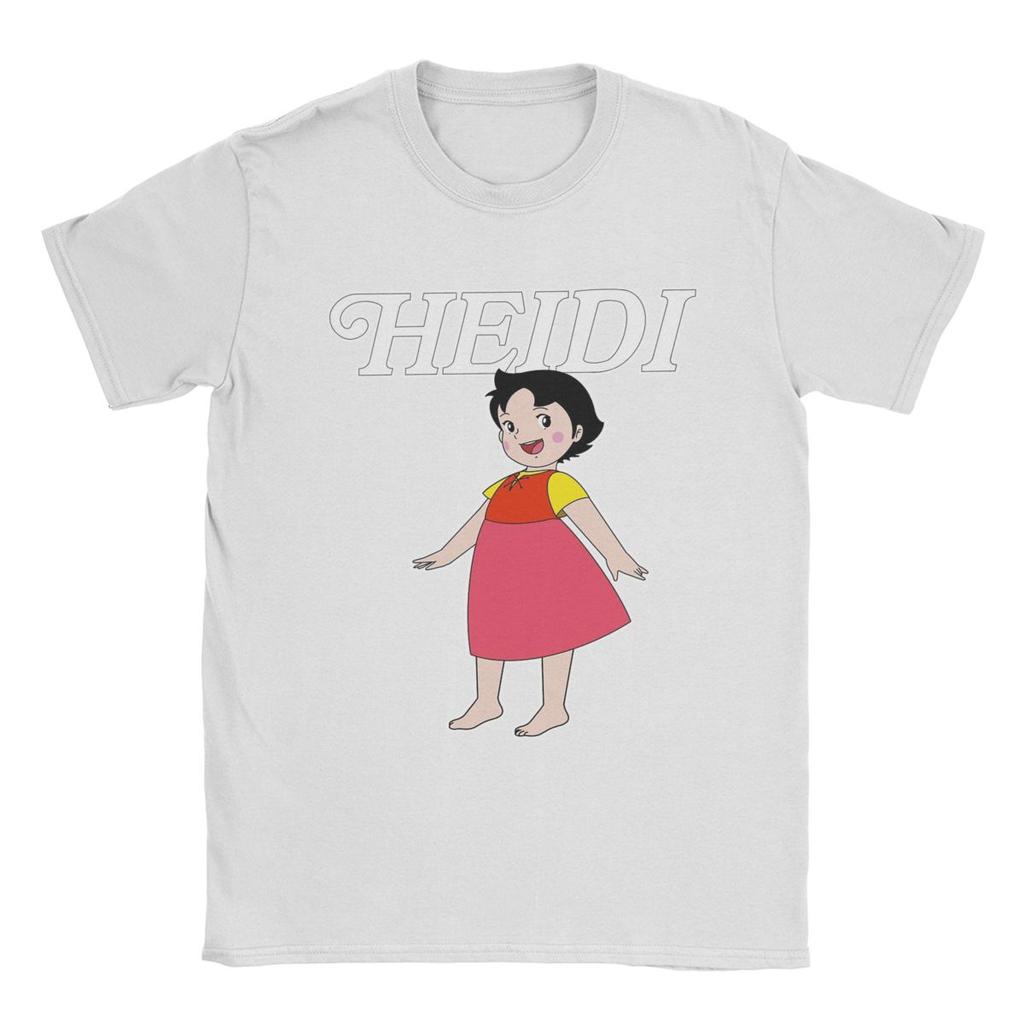 Freizeit Cartoon Heidi T-Shirts für Herren O-Ausschnitt 100% Baumwoll T-Shirt Kurzarm T-Shirt Übergröße Kleidung