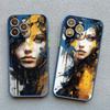 Portrait Art Watercolor Painting Phone Case For iPhone 15 14 13 12 Mini 11 Pro Max SE2 15 14 7 8 Plus XS X XR Shockproof Covers