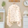Beige Children'S Hooded Bath Towel Four-Layer Cotton Gauze Cape Bath Towel Soft Absorbent Baby Bath Robe