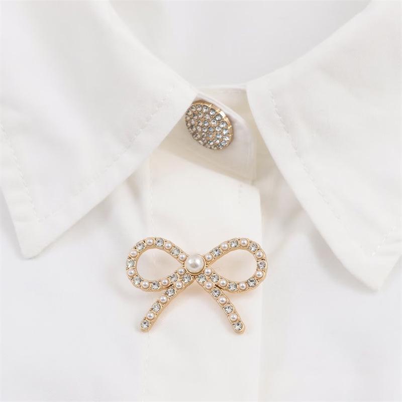Autumn 2025 Women's Jewel Button Long Sleeve Lapel Poplin Shirt