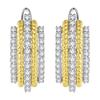 Huitan Luxury Two Tone Hoop Earrings with Sparkling Cubic Zirconia Modern Fashion Design Female Wedding Party Trend Zircon 2026