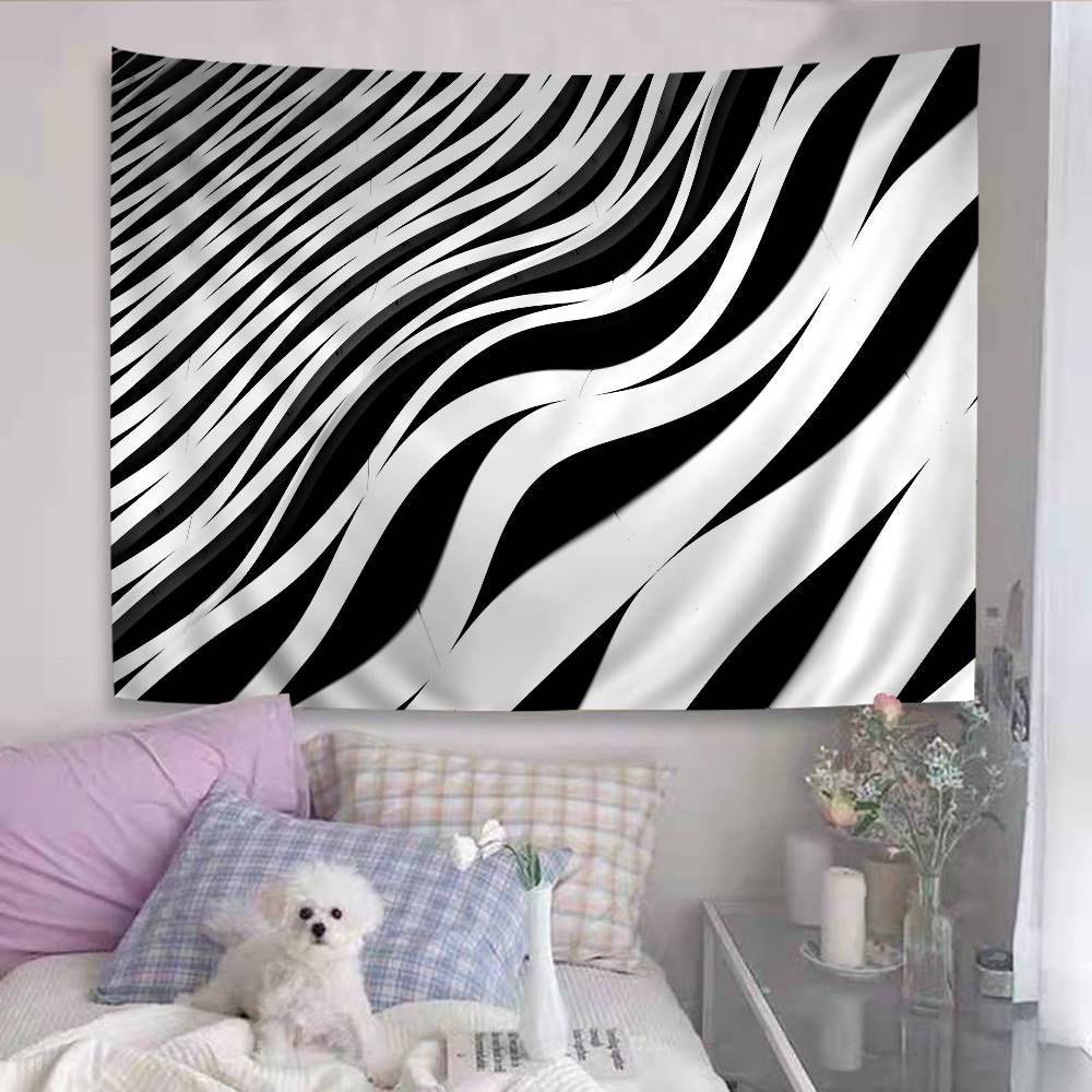 Black White Print Zebra Printed Large Wall Tapestry Indian Buddha Wall Decoration Witchcraft Bohemian Hippie Wall Art Decor