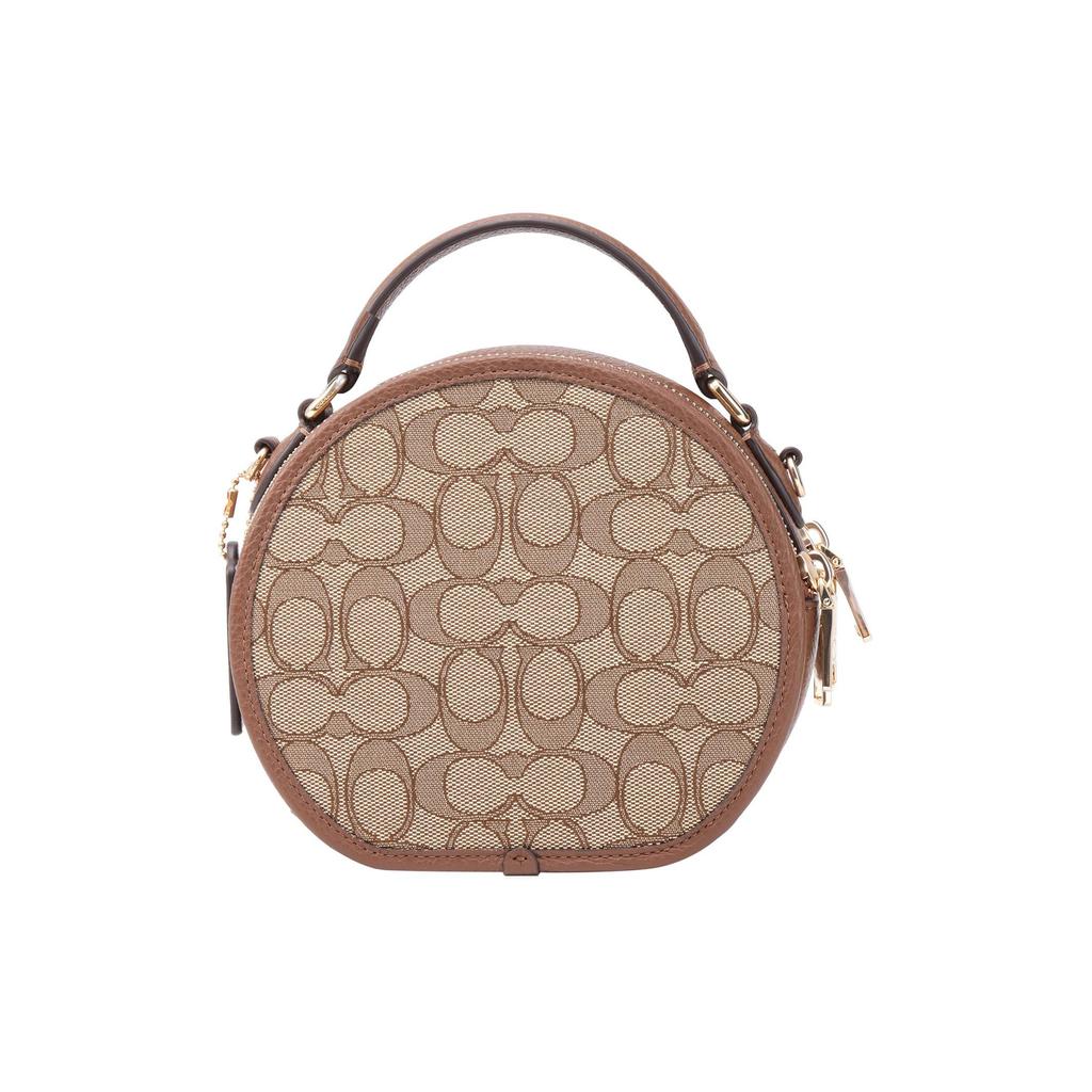 Coach Canteen 17 Classic Monogram Zip Closure Signature Jacquard With Exquisite Pebble Leather Handheld Shoulder Crossbody Bag Small CO986-IMVGB