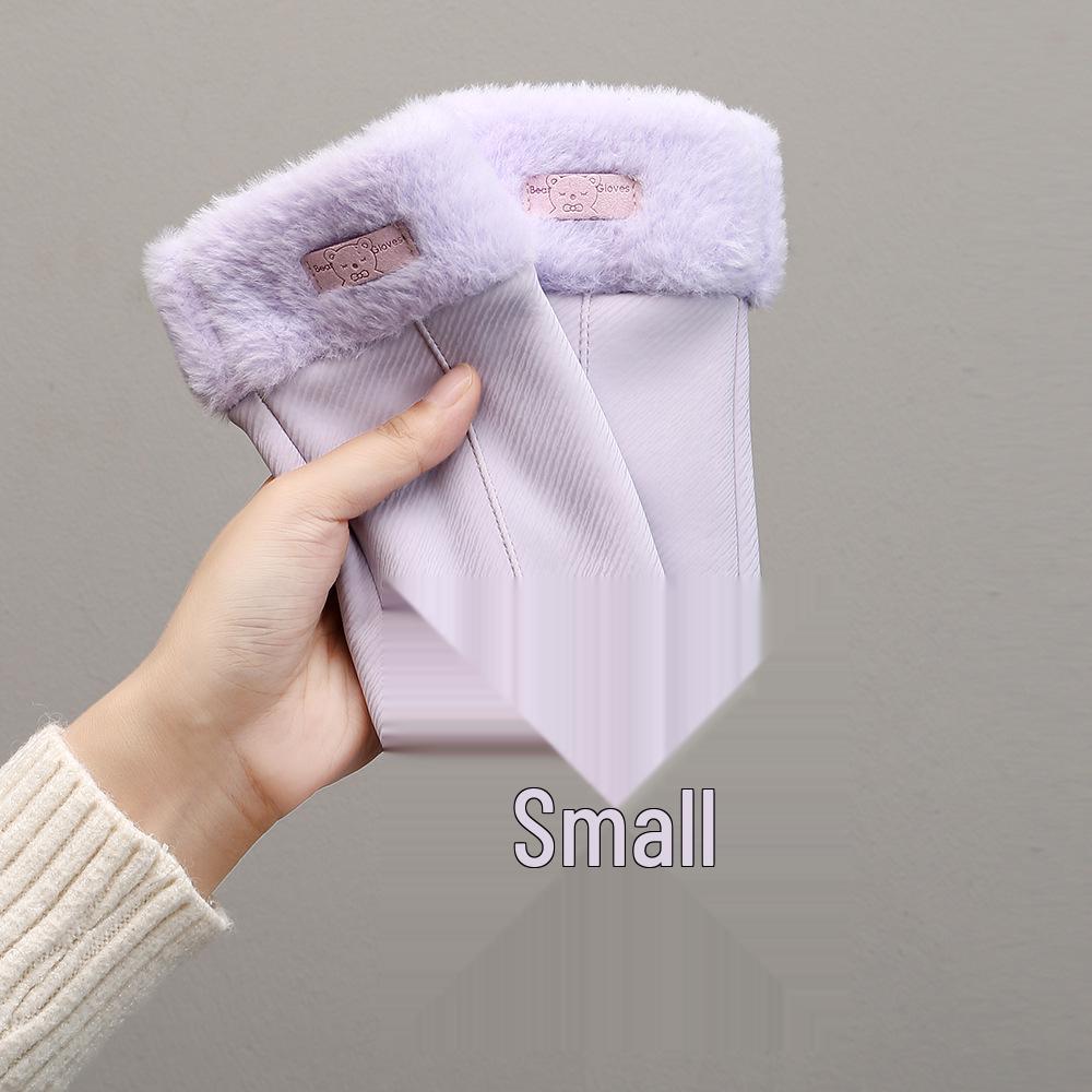 Women's Winter Fleece-Lined Windproof Non-Slip Cycling Gloves with Touchscreen Capability