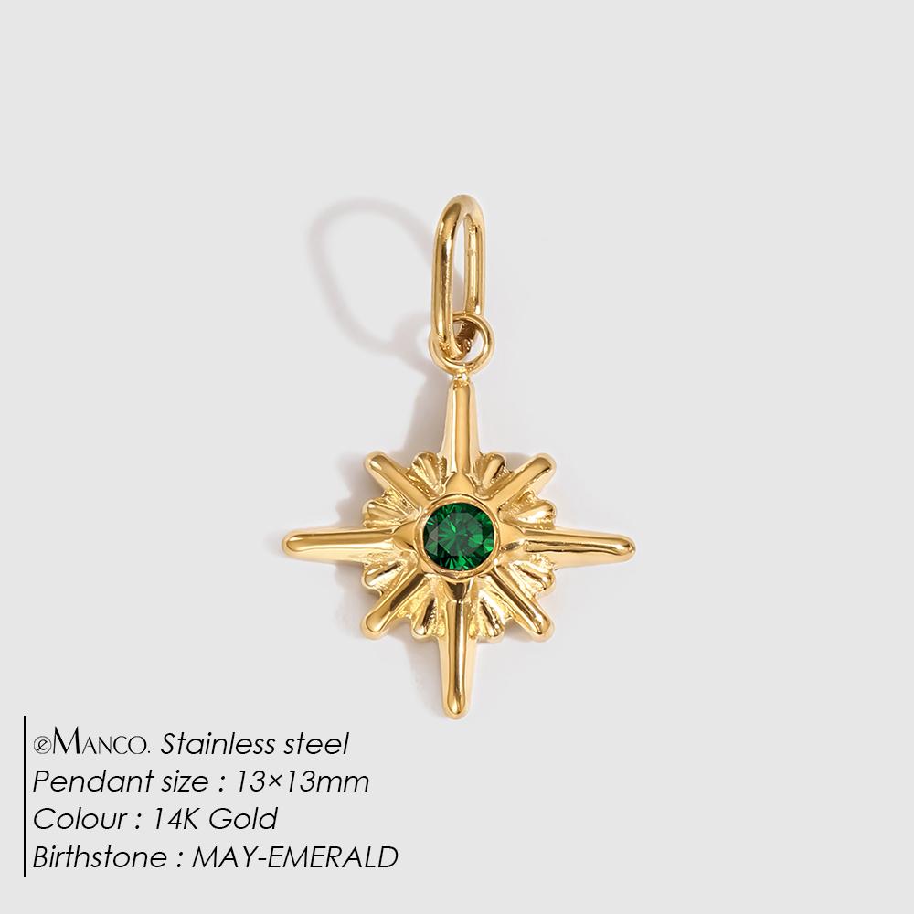 eManco Vintage Stainless Steel Star Shiny Colorful Rhinestone Charms Making Women DIY Necklace Bracelet Factory Direct