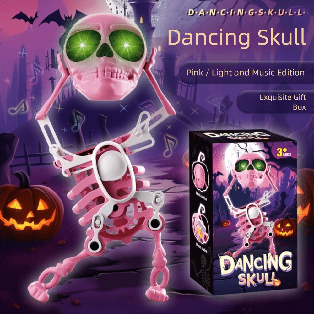 With Music Dancing and Swinging 3D Skull Toy with Lights Wind Up Skeletons New Dancing Skeleton