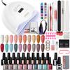 PHOENIXY Gel Nail Starter Kit 20 Colors Gel Nail Polish and 80W UV LED Lamp Nail Dryer Top Base coat Nail Art Tool Set