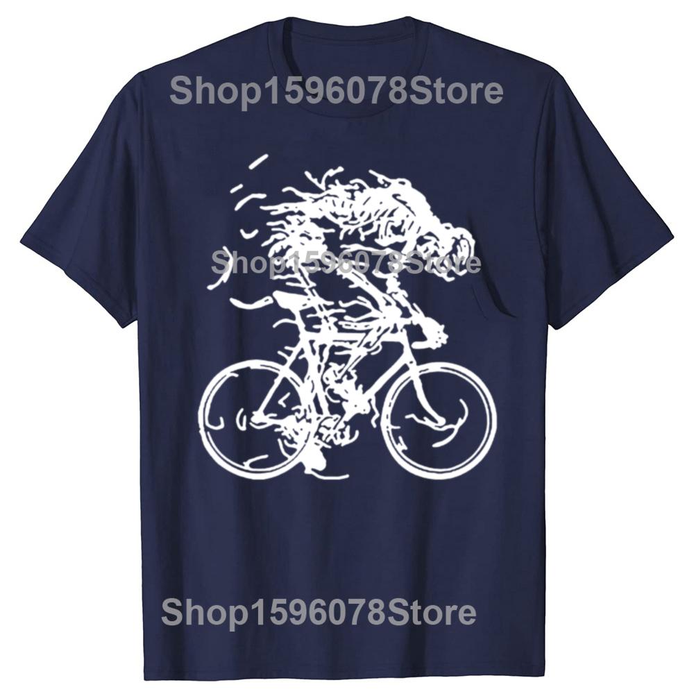 Novelty Awesome Bicycle Skull Ride Like Hell T Shirt Mountain Bike Cycling Graphic Streetwear Short Sleeve Birthday Gift Tshirt