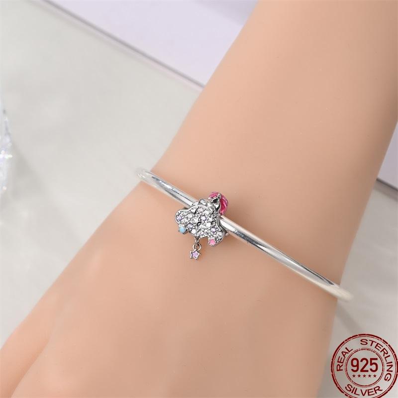 Sweet Copper Princess Dress Rainbow Horse Cat Charms Beads Fit Pan Original Bracelets Diy Jewelry