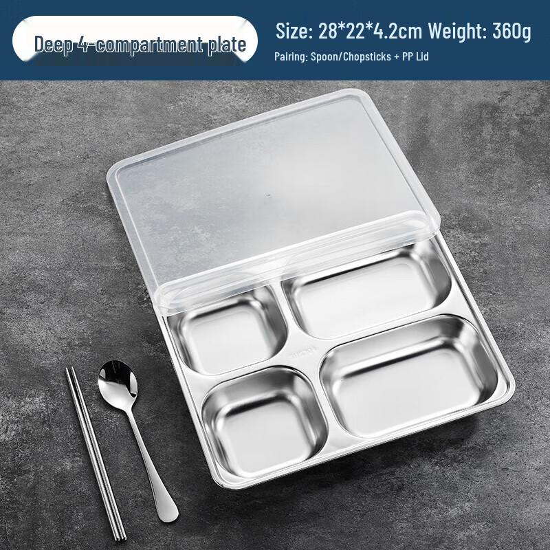 Wuhe 304 Stainless Steel Divided Lunch Box Set with Lid