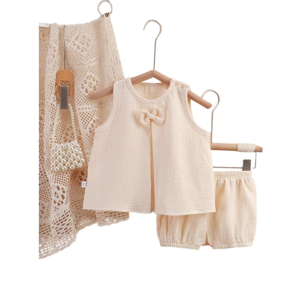 Kids 2-Piece Sleeveless Top & Shorts - Double-Layer Pajamas