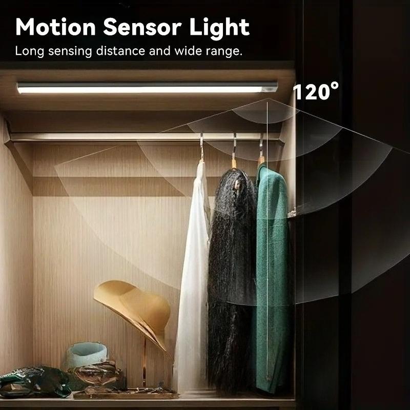4 Multi Size Magnetic LED Motion Sensor Lights, Rechargeable Cabinet Lights,used for Bedrooms,kitchens,corridors,stairs,wardrobes,garages,bathrooms