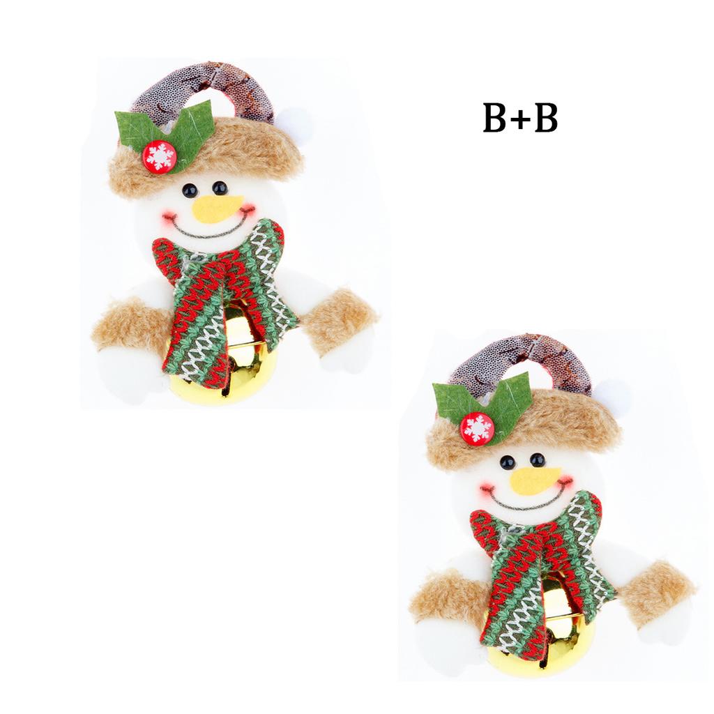 Christmas Bell Pendant Christmas Doll Cartoon Metal Round Bell Pendant Christmas Tree Decoration