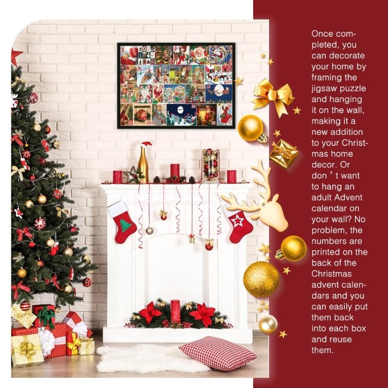 Quality Christmas Countdown Puzzle Set in Advent Calendar Perfect Birthday Thank You Gift Countdown to Christmas