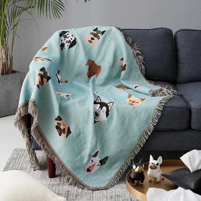 Original Cartoon Fresh Sofa Cover, Lazy Sofa Towel, Knitted Blanket, Dust Cover, Full Package Anti Cat Scratch Thread Blanket