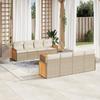 Vidaxl 9-Cz. Gartenmöbel-Set mit Kissen, Beige, Polyrattan