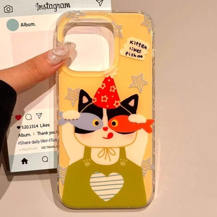 

Single Layer Green Cat for IPhone 16 Pomax for Apple 15pr Phone Case 14 New Models 13 Cartoon 12 For Apple 6