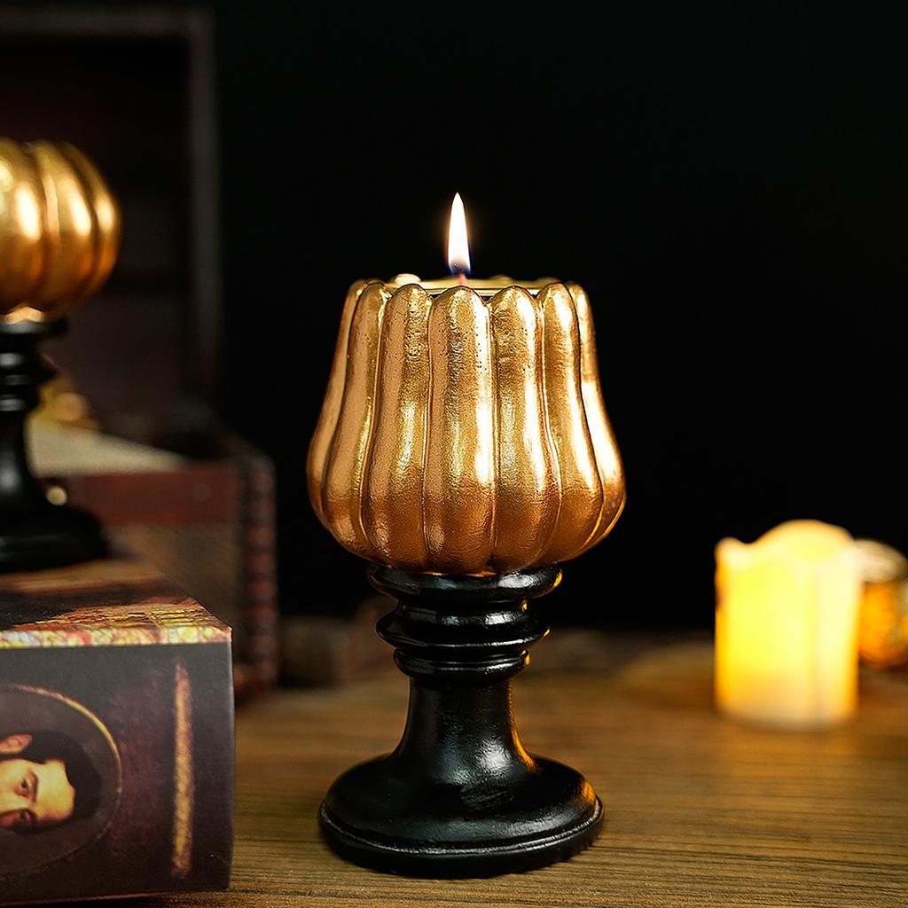 Vintage Pumpkin Candle Holder – Halloween Decor Prop For Scented Candles & Spooky Party