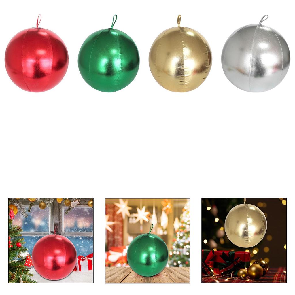 Inflatable Christmas Ball Xmas Ball Garden Decoration Hanging Ball PVC Bauble for Front Door Yard Christmas Tree Festival