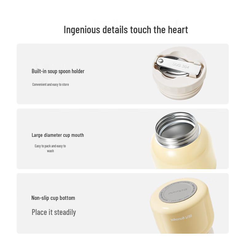 Joyoung 316L Stainless Steel Vacuum Insulated Food Jar 530ml