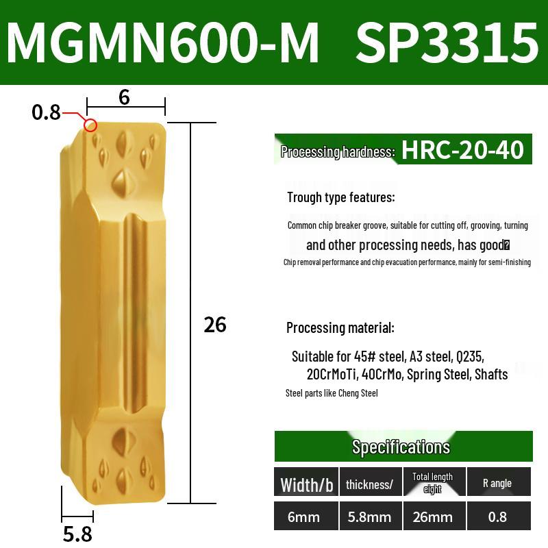 CNC Grooving Blade MGMN300/400-M for Stainless Steel, Ceramic, Aluminum Lathe Parting Tool Inserts