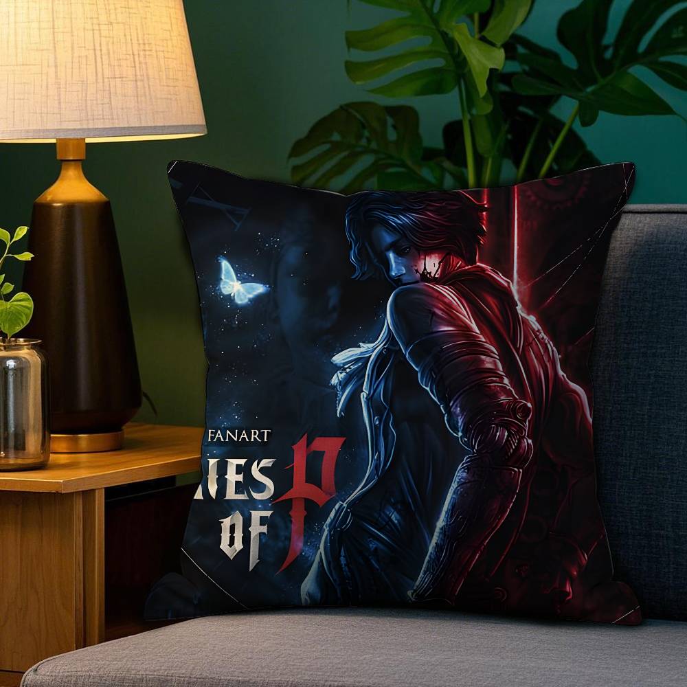 Spiel Lies Of P-P Heißer Cartoon Kissenbezug Milbendicht Kissenbezug Unsichtbarer Reißverschluss Seidiger Kurzplüsch Sofakissenbezug