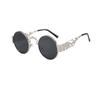 New hollow dragon and phoenix metal sunglasses men's wide legs punk European and American personality hip hop street sunglasses women