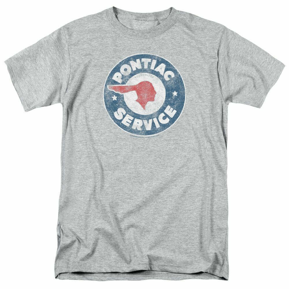Pontiac Vintage Pontiac Service T Shirt Mens Licensed Auto Car Tee Sport Gray XL