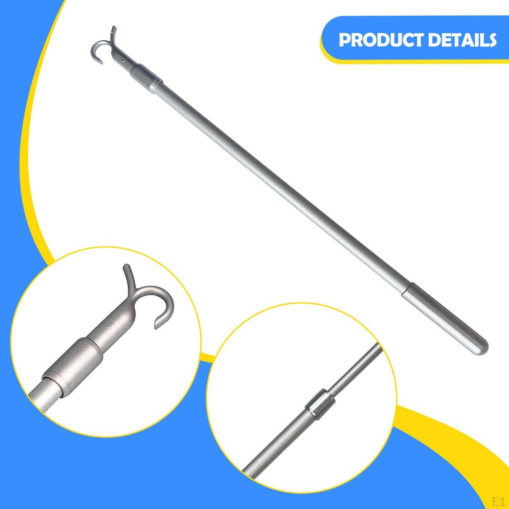 Draw Rod for Cordless Shades Clothes Hanger Hook Pole Adjustable Easy To Use Down and Up