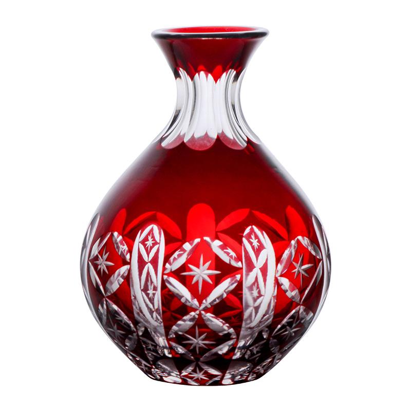 Japanese Edo Kiriko Sake Set Carved Glass Sake Cup And Decanter Luxury Sakeware