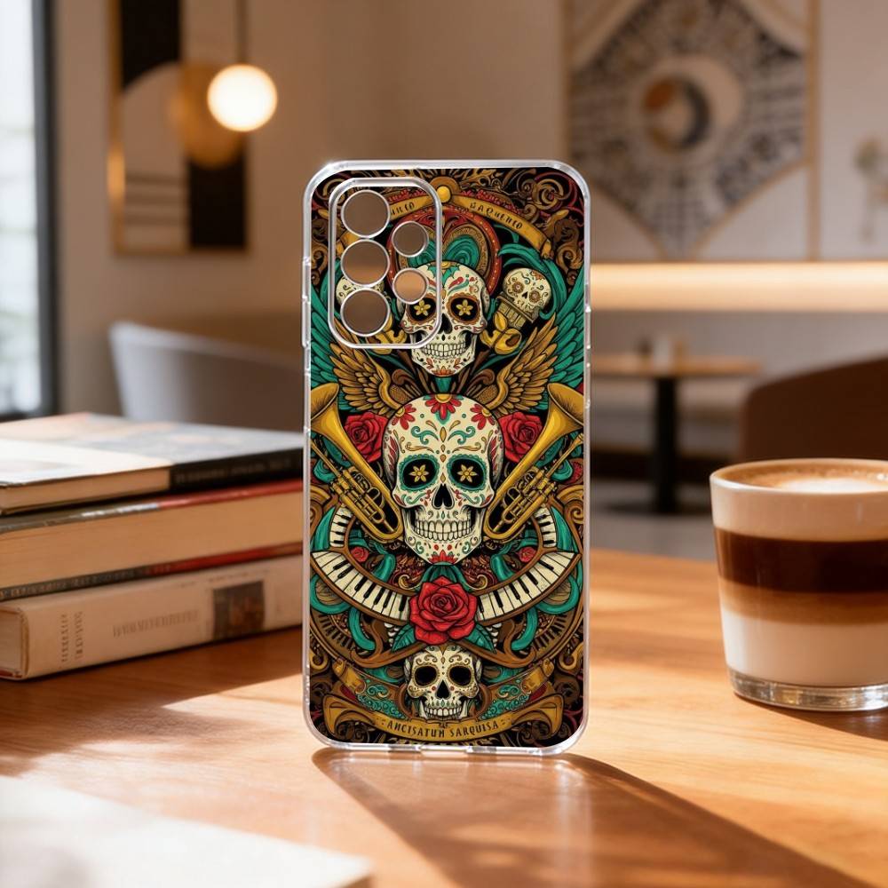 

M-Mexican Catrina S-Skull Phone Case For Samsung S25,S24,S21,S22,S23,S30,Ultra,S20,Plus,Fe Transparent Cover Samsung S25Plus