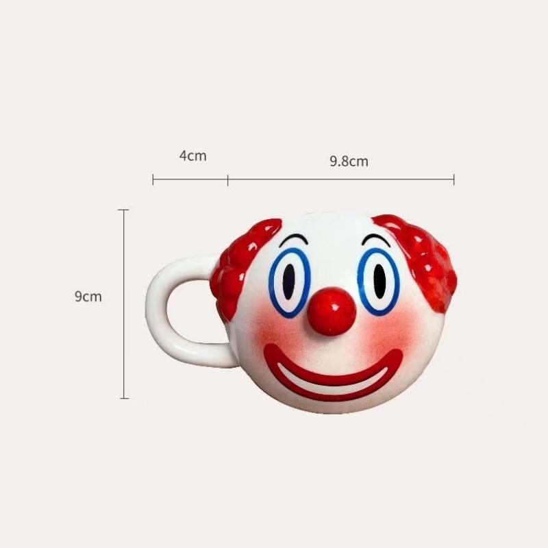 

480ML Porcelain Joker Ceramic Mug with Handle - Cartoon Clowm Cup for Coffee Milk Tea Water Ideal Breakfast Gift Item 401-500ml